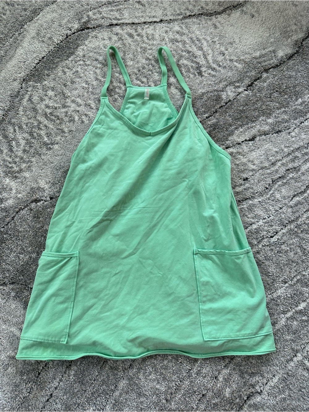 Free People Mint Green Racerback Tank with Front Pockets